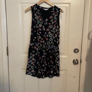 Button up romper with tie around the waist